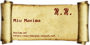 Miu Maxima névjegykártya